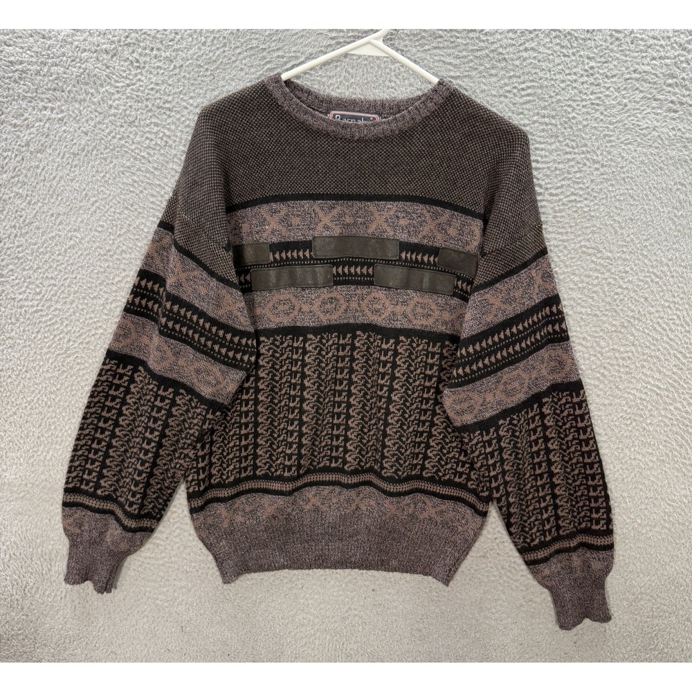 Vintage‎ Barnaby Sweater Adult Medium Multicolor Geometric Knit Crewneck 90s